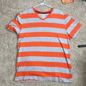 Orange and grey Lacoste V neck